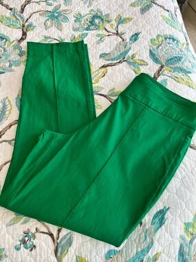 Women's Green Ponte Knit Ankle Pants Sz 14
